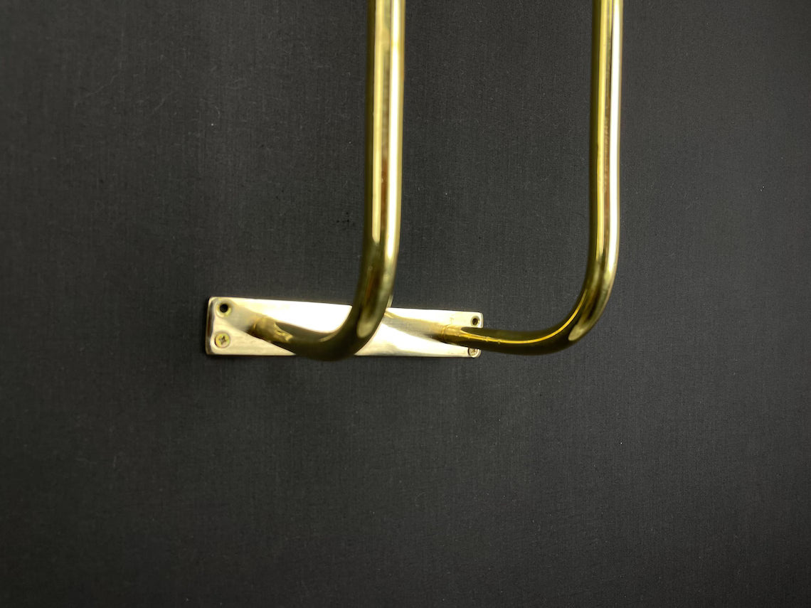 Solid Brass Wall-Mounted Towel Rack - Artisan Bathroom Storage Solution