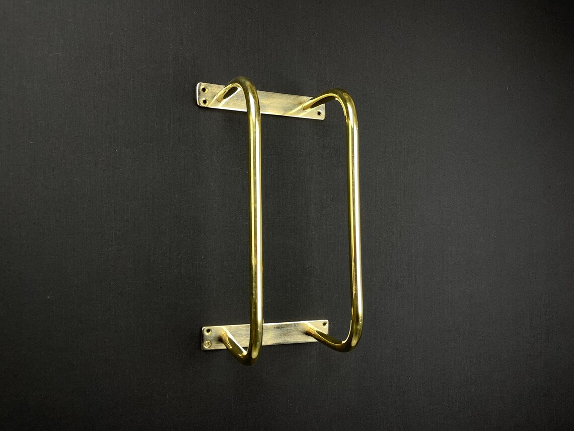 Solid Brass Wall-Mounted Towel Rack - Artisan Bathroom Storage Solution