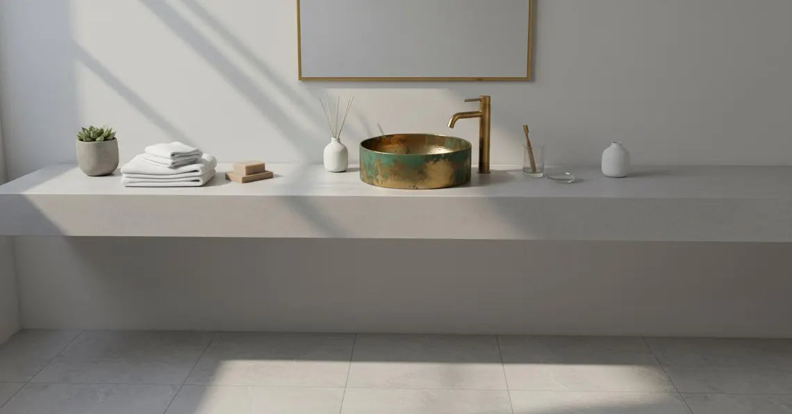 Hand-Hammered Green Patina Brass Vessel Sink - Vintage Luxury Bathroom Basin