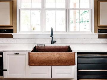 Hand-Hammered Copper Farmhouse Sink - Apron Front Kitchen Basin